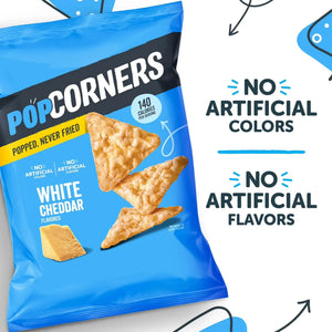 Popcorner White Cheddar Popped Corn Chips, 28.3g