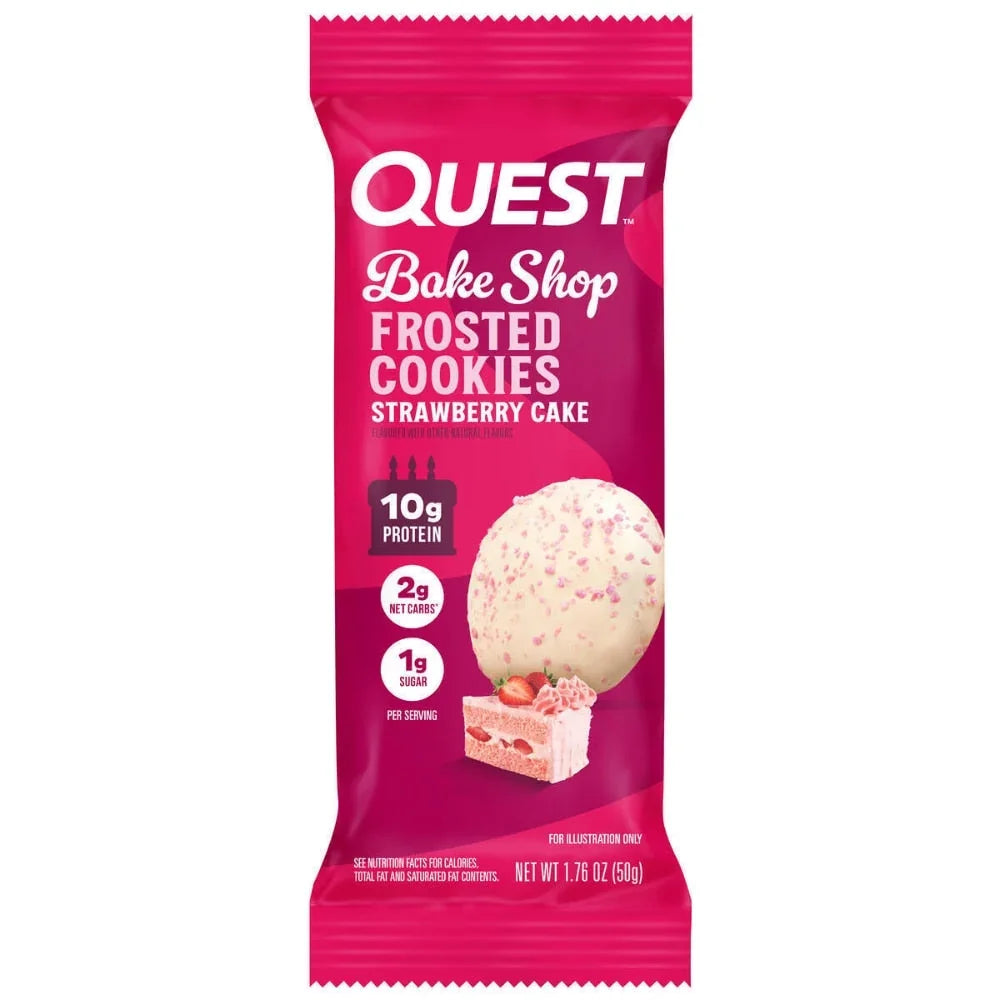 Quest Bake Shop Frosted Cookies Strawberry Cake Flavor 50g