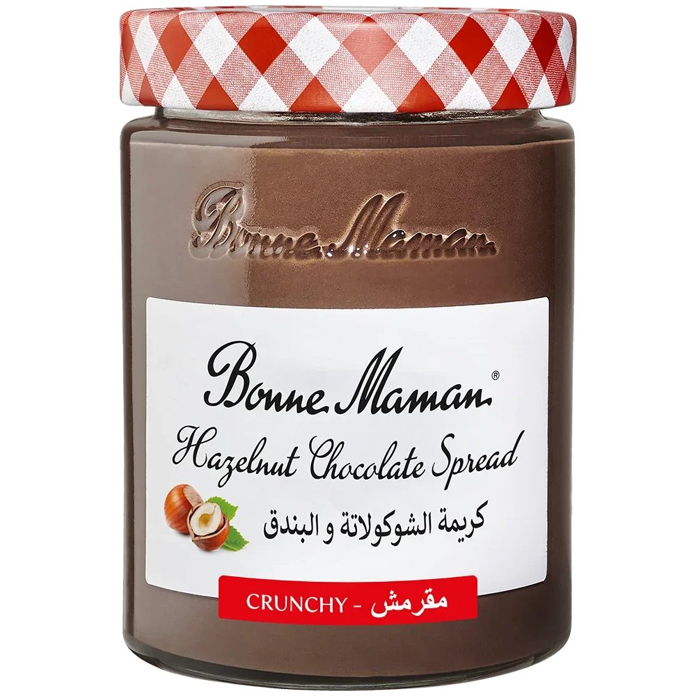 Bonne Maman Hazelnut Crunchy Chocolate Spread with Cocoa, No Palm Oil, 20% Hazelnut, 360g