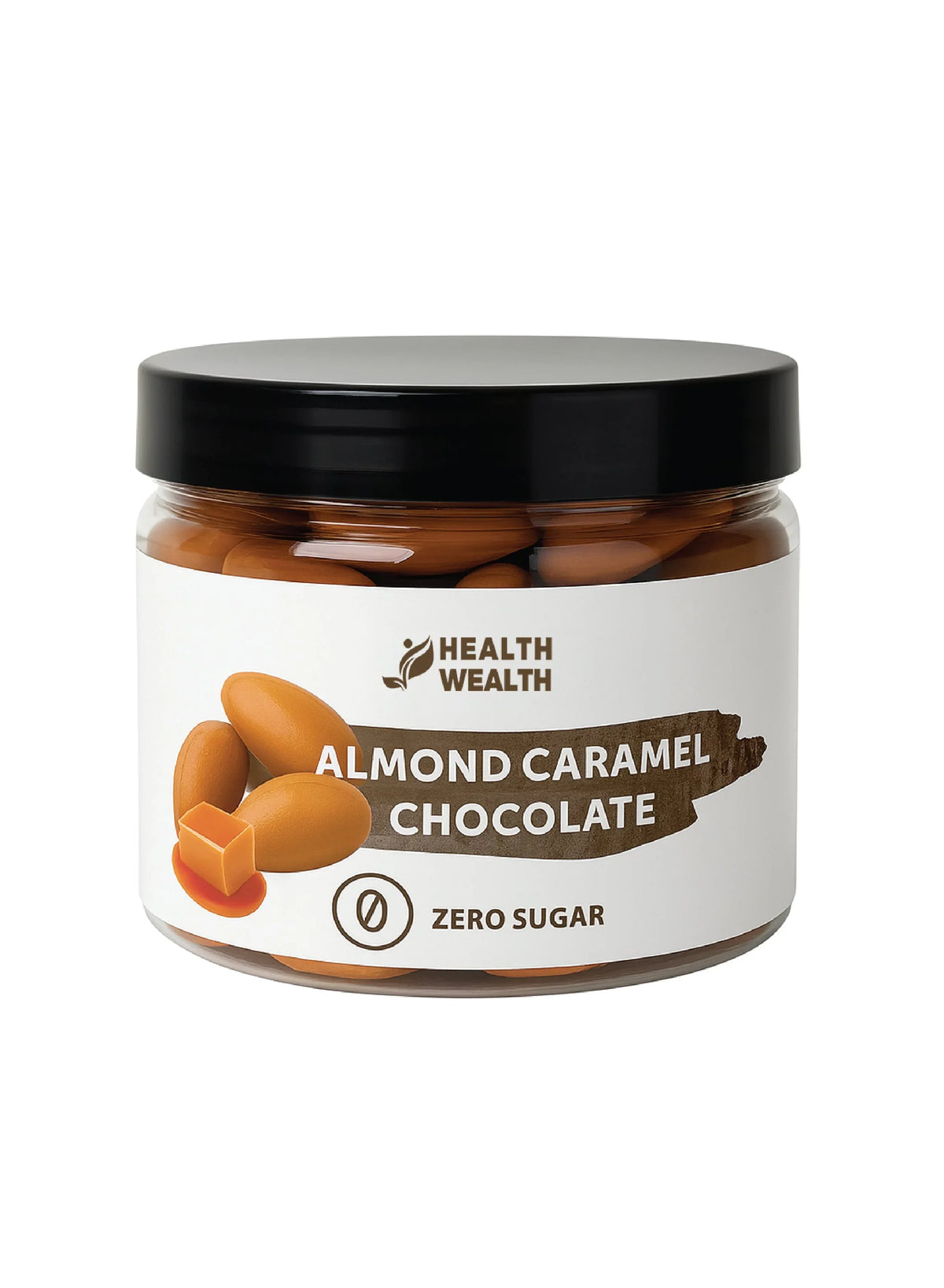 Health Wealth Almond Caramel Chocolate Dragee Zero Sugar 175g
