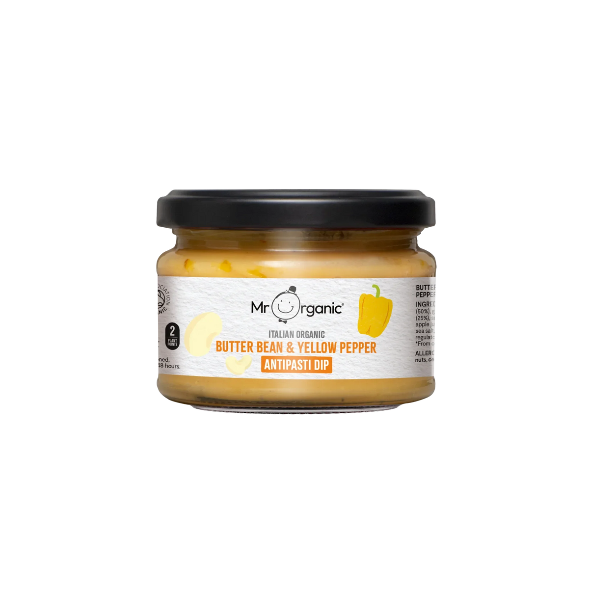 Mr Organic Butter Bean & Yellow Pepper Antipasti Dip 230g