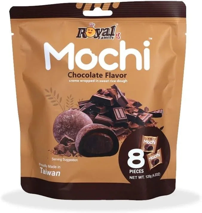 Royal Family Mochi Chocolate Flavor Creme Wrapped in Sweet Rice Dough 120g