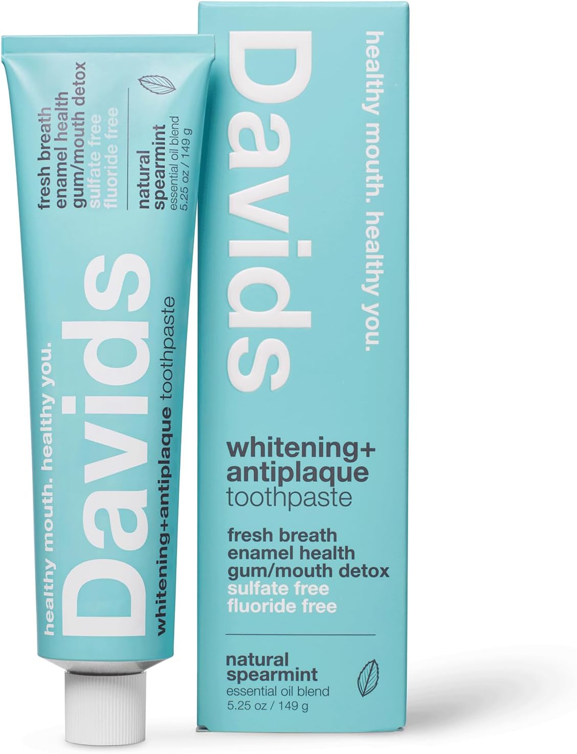 Davids Whitening + Antiplaque Toothpaste Natural Spearmint 149g