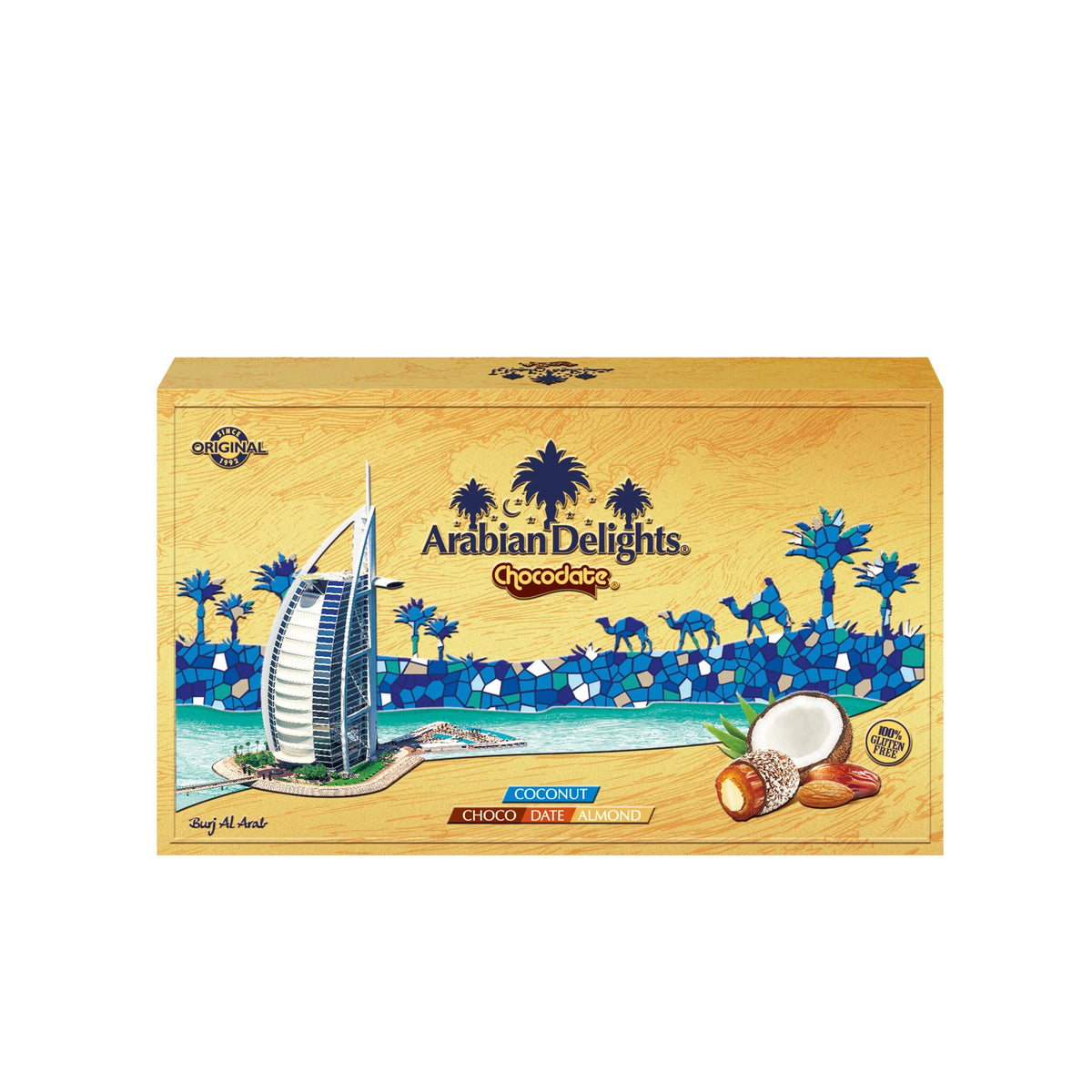 Arabian Delights Chocodate with Coconut, Chocolate Coated Bite-Sized Snacks, Stuffed w/ Golden Roasted Almonds, Dates | Snacks & Sweets