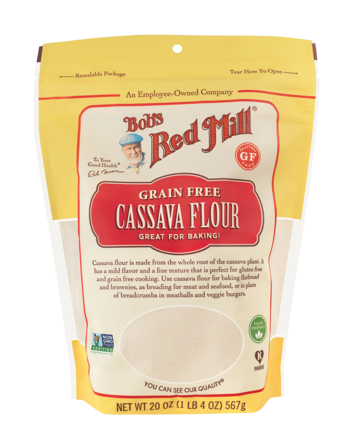 Bob's Red Mill Grain Free Cassava Flour, Gluten Free, Non-GMO 567gm