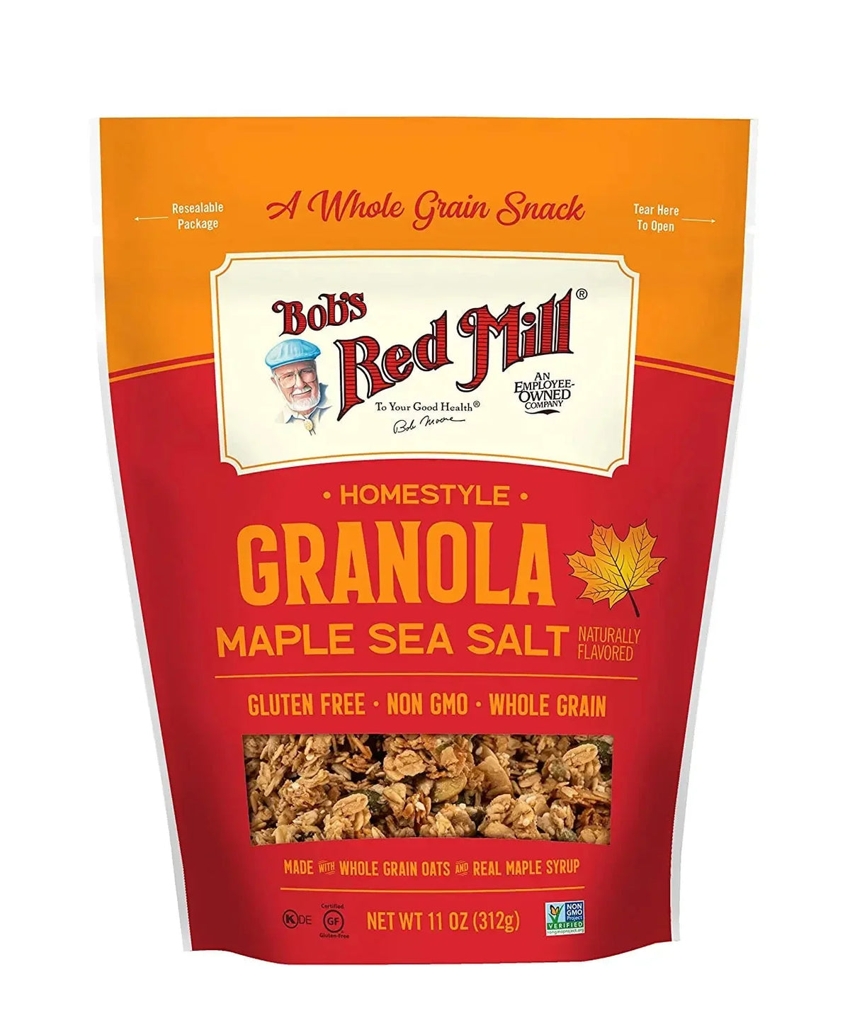 Bob's Red Mill Homestyle Granola Maple Sea Salt, Gluten Free, Whole Grain, Non-GMO 312gm