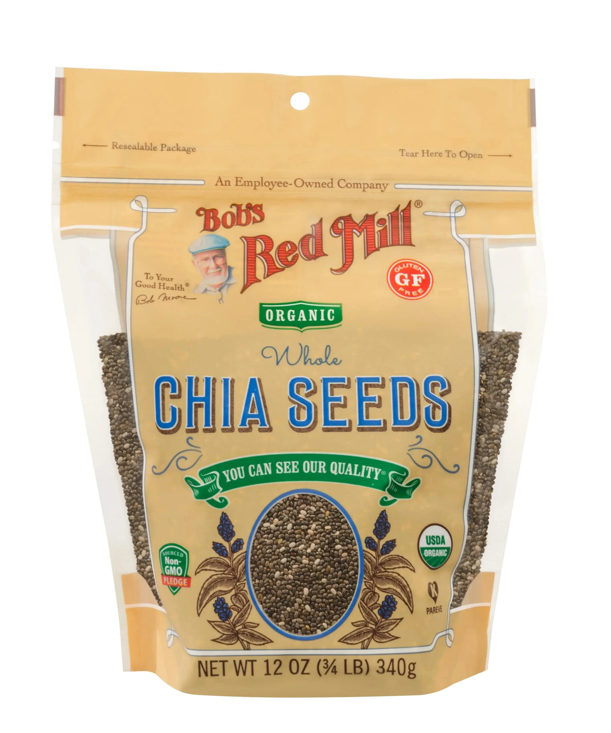 Bob's Red Mill Organic Whole Chia Seeds, Gluten Free, Non-GMO 340gm