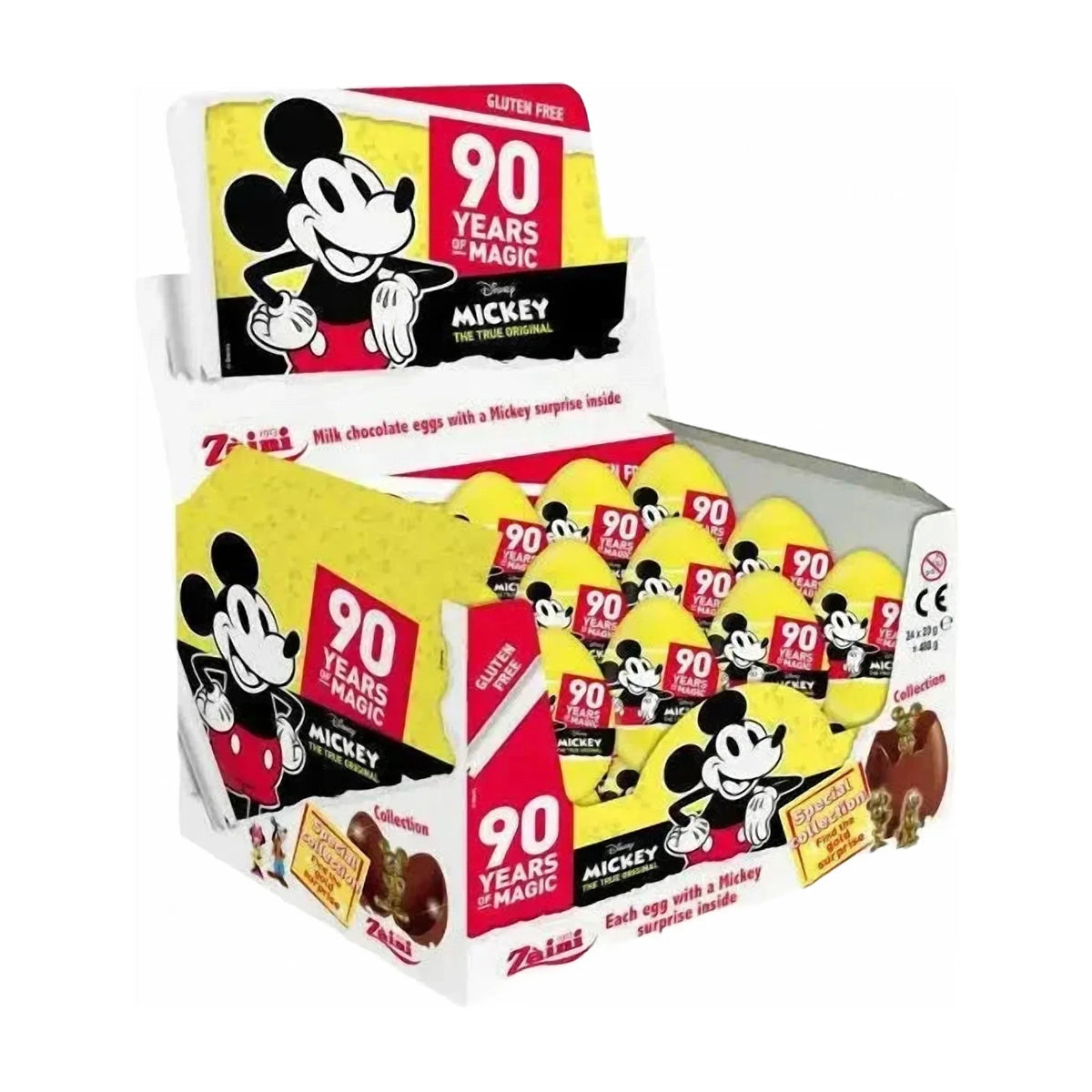 Zaini Mickey Mouse Chocolate Surprise Eggs, 24 Pack