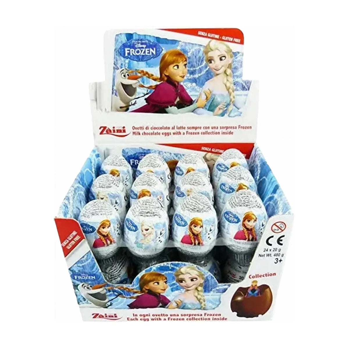 Zaini Disney Frozen Chocolate Surprise Eggs, 24 Pack