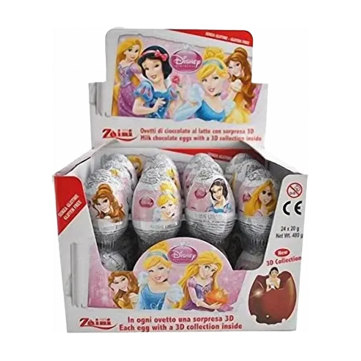 Zaini Disney Princess Chocolate Eggs, 24 Pack