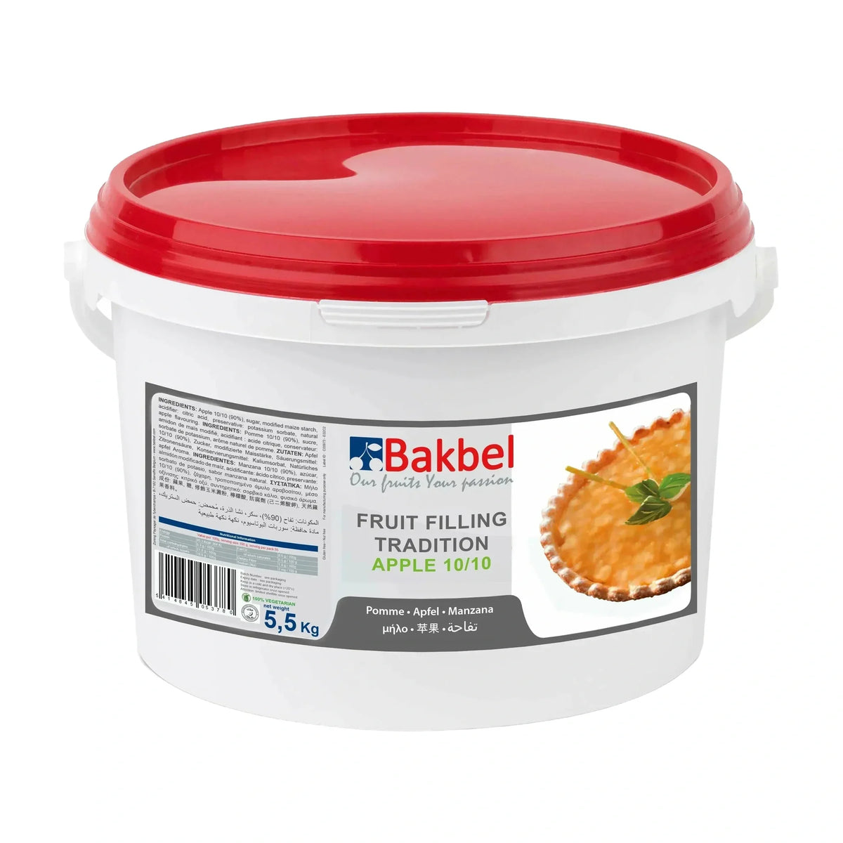 Bakbel 90% Apple Fruit Filling, 5.5 kg