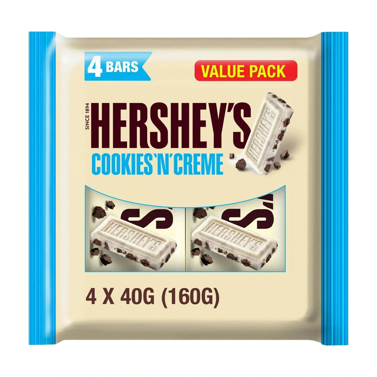 Hershey's Cookies 'n' Creme Bars, 4 × 40 g