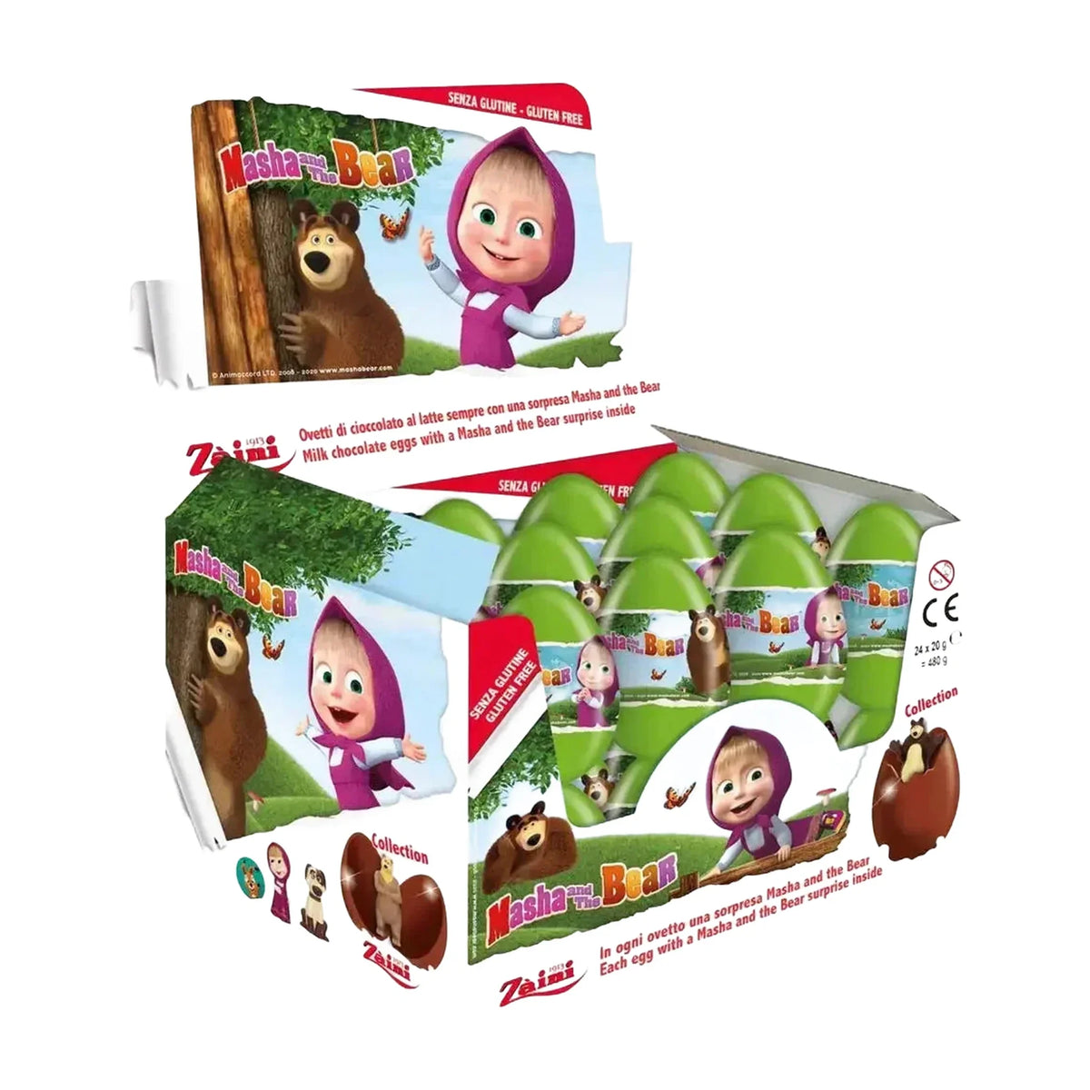 Zaini Masha and the Bear Chocolate Eggs, 24 Pack
