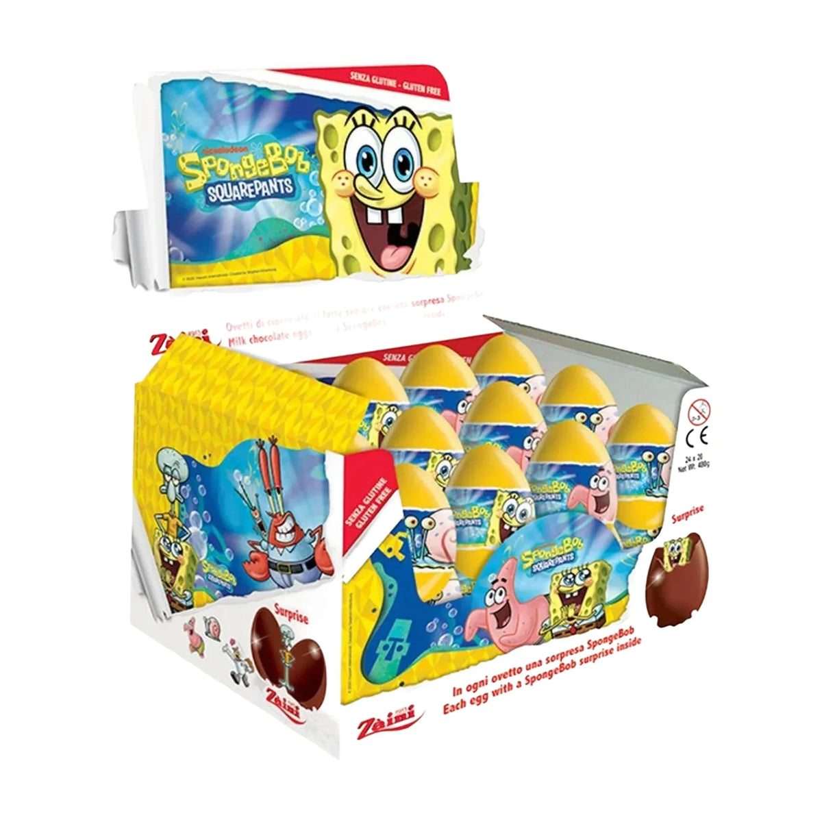 Zaini SpongeBob Chocolate Surprise Eggs, 24 Pack