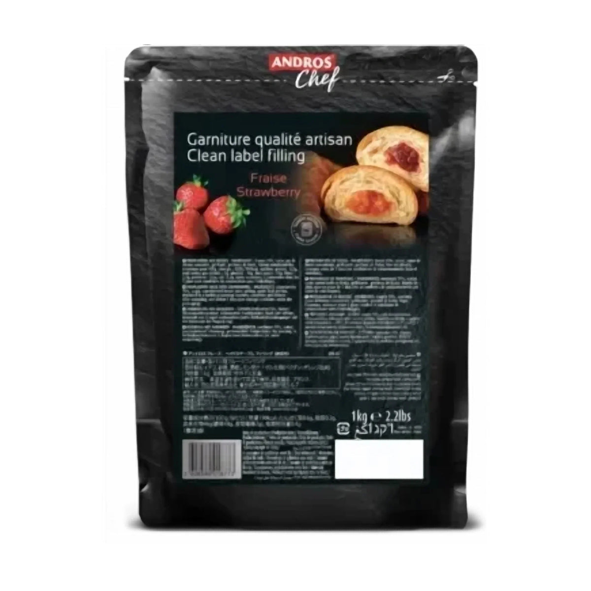 Andros Chef Frozen Strawberry Clean Label Filling – Bake Stable, 1Kg