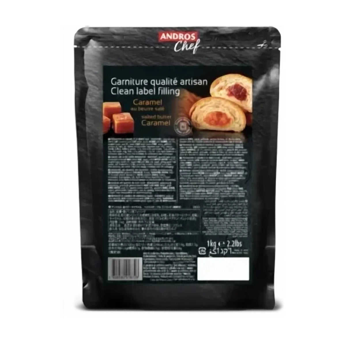 Andros Chef Frozen Salted Butter Caramel Clean Label Filling – Bake Stable, 1Kg
