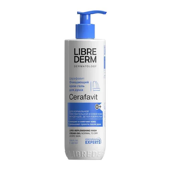 Librederm Cerafavit Lipid-Replenishing Cream-Gel With Ceramides And Prebiotic For Kids And Adults 400ml