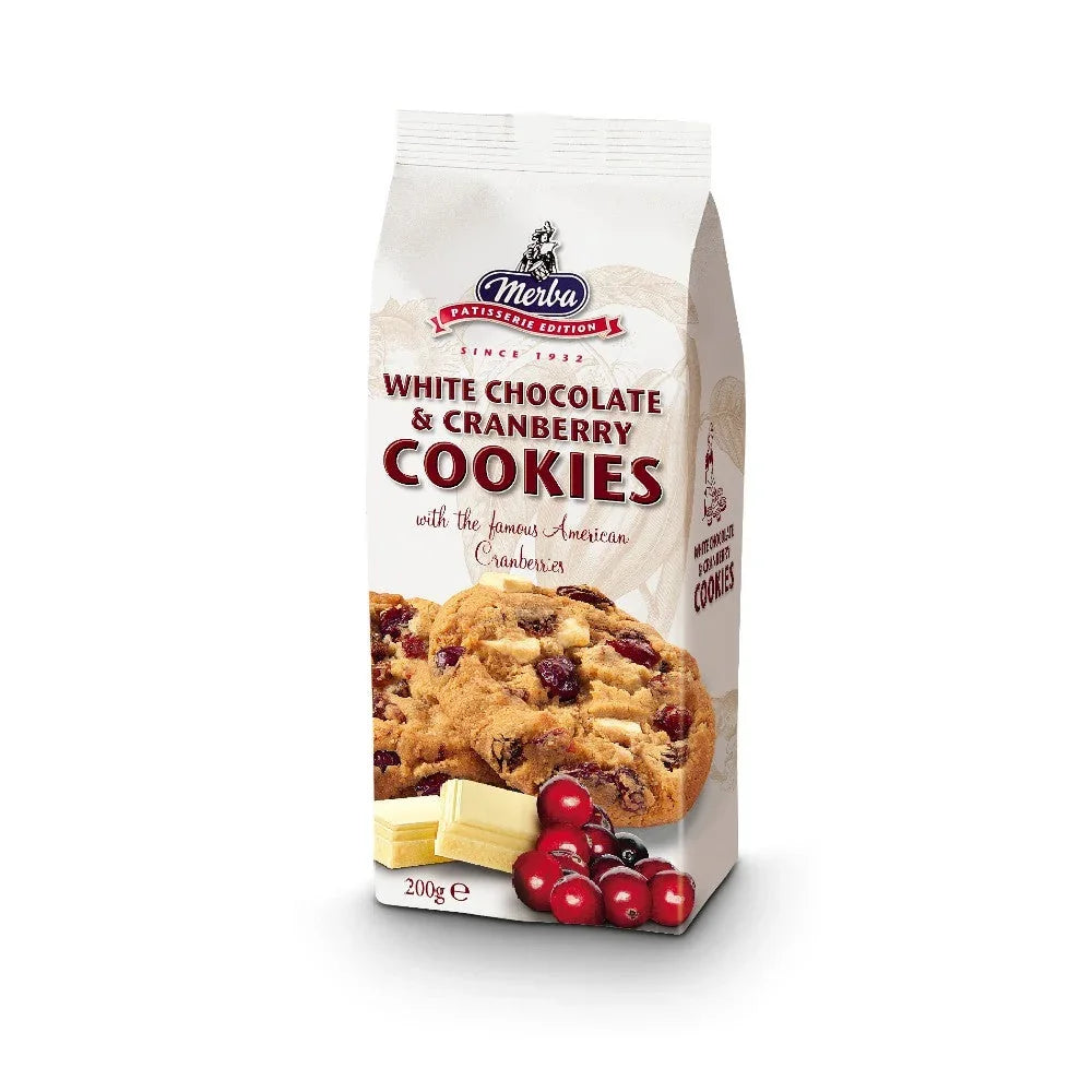 Merba Patisserie White Chocolate & Cranberry Cookies 200g
