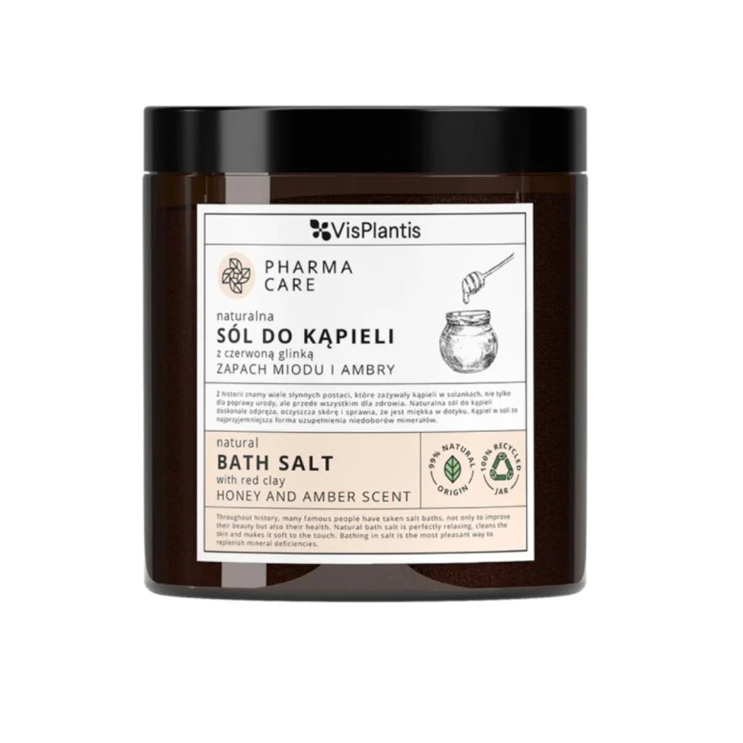 Natural Bath Salt With Red Clay Honey And Amber Scent