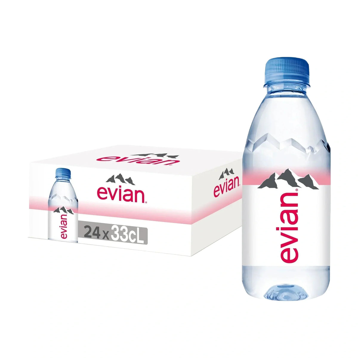 Evian Natural Mineral Water, 24 × 330 ml