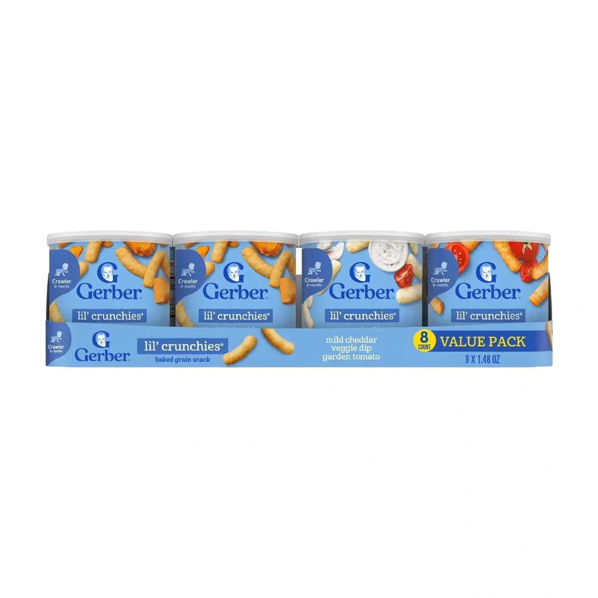 وجبة خفيفة من حبوب Gerber Lil' Crunchies المخبوزة، عبوة متنوعة، 336 جم (8 قطع)