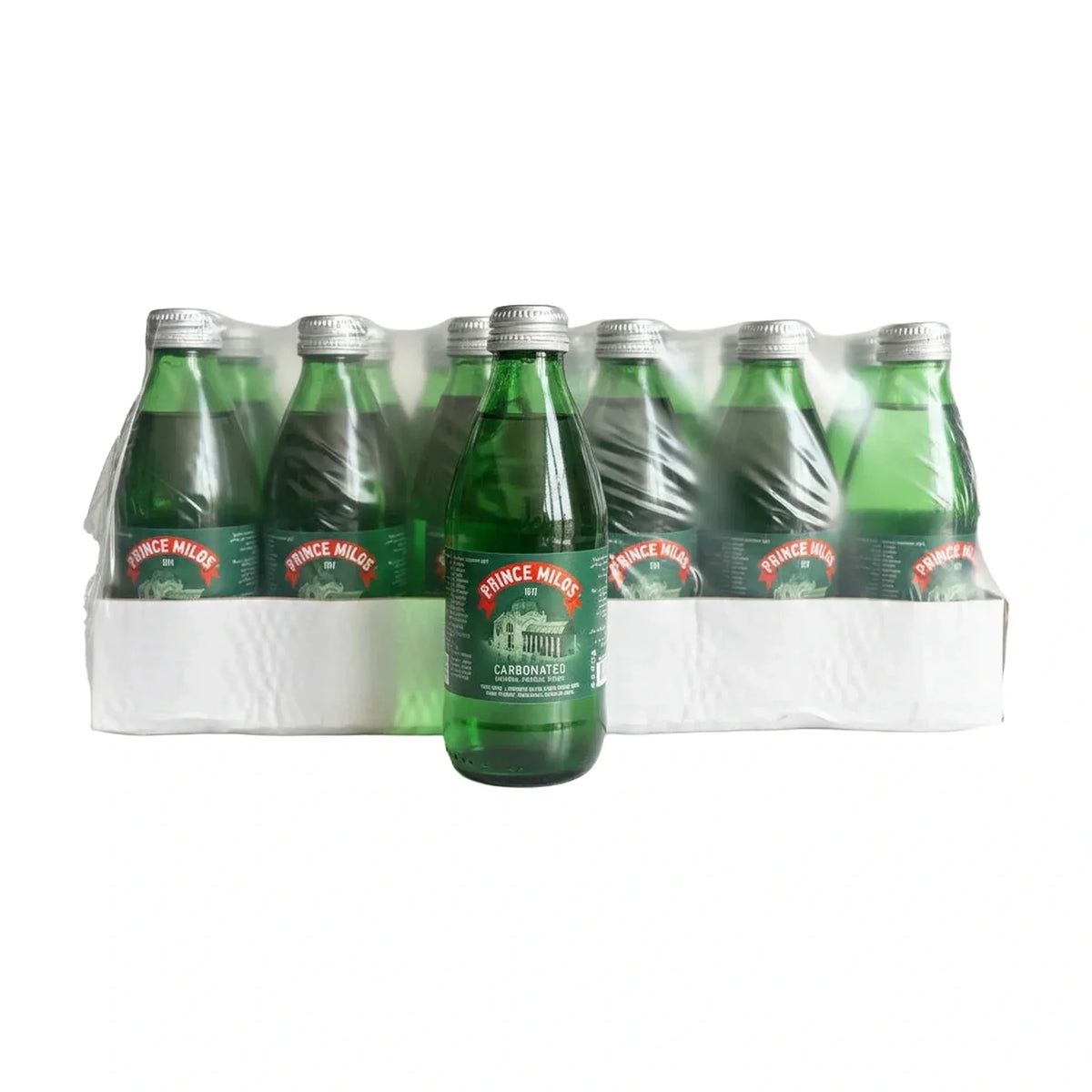 Prince Milos Sparkling Water, 24 × 250 ml Glass