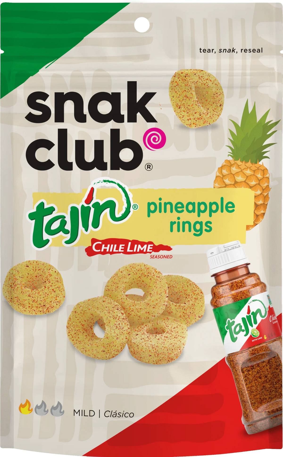 Snak Club Tajin pineapple rings 64g