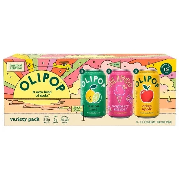 Olipop Limited Edition Variety Pack, A New Kind of Soda, 355ml (15 عبوة)