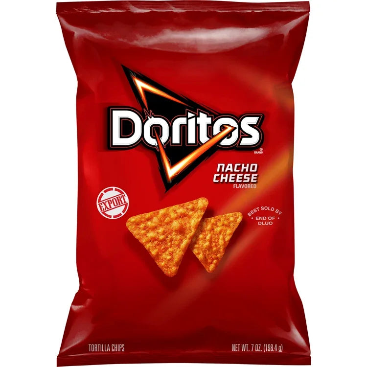 Doritos Nacho Cheese Flavored Tortilla Chips, 7 OZ 1(98.4gm)Export)