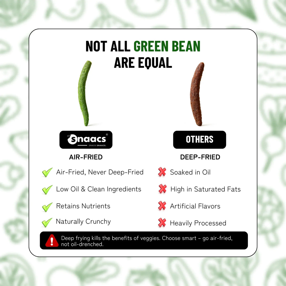 Snaacs Air Fried Green Bean 56g